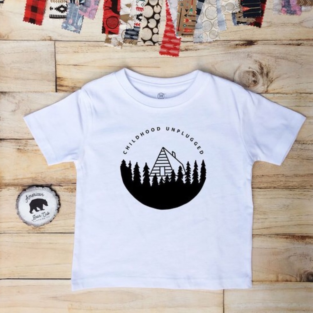 Childhood Unplugged adventure nature shirt - WHITE